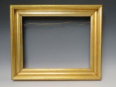 A 19TH CENTURY PLAIN GOLD FRAME, frame W 6 cm, rebate 33 x 42.5 cm