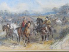 JOHN FREDERICK HERRING (XIX). English school, rural wooded landscape with farm buildings, drovers