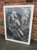 CEDRIC TITCOMBE, Study of two pregnant female nudes, signed lower right and dated 1990 on label