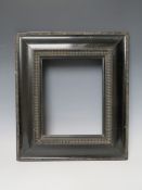 A 19TH CENTURY EBONISED DUTCH FRAME, frame W 8.5 cm, rebate 20 x 25 cm