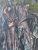 WILLI SOVKOP (1907-1995). Two figures with donkey, mixed media study, framed and glazed, 26.5 x 21.5