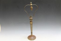 A TAPERING METAL TABLE LAMP, H 55 cm