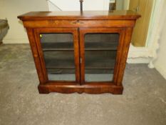 A MID VICTORIAN WALNUT PIER CABINET, having inlaid floral and crossbanded detail throughout, H 105.5