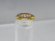 AN 18CT GOLD AND DIAMOND RING, set with four old Dutch cut diamonds, ring size N ½, approximately