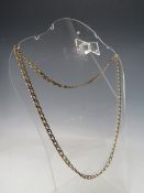 A 9KT FLAT LINK CHAIN NECKLACE, marked to clasp and fittings, approximately 15.3 g