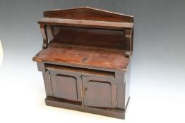 A MAHOGANY MINIATURE SIDEBOARD, W 35 cmCondition Report:some losses and damage to veneer