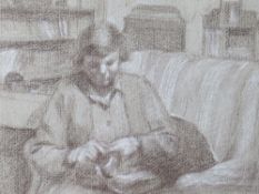 MAURICE FIELD (1905-1988). Three works by the artist, interior scene with figures, unsigned oil on