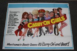 A VINTAGE CARRY ON GIRLS (1973) BRITISH QUAD FILM POSTER, directed by Gerald Thomas and starring Sid