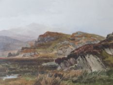 EDMUND MORISON WIMPERIS (1835-1900). Mountainous landscape with stream, signed with initials and