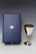 A ELIZABETH II SILVER GOBLET COMMEMORATING THE QUEEN'S SILVER JUBILEE, maker Mappin & Webb,