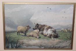THOMAS SIDNEY COOPER (19803-1902). Cattle and sheep in an open country landscape, signed lower right