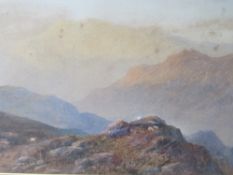 M. FREEMAN KEMPSON. Stormy mountainous landscape with sheep, signed and dated 1871 lower left,