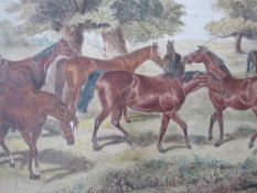 ROGERSON (XIX). British school, study of a group of horses in a wooded meadow, signed and dated 1875
