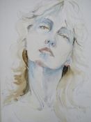 BEVERLEY FRY. Head and shoulder portrait study of a young woman, signed and dated 1987 lower