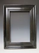 A LATE 19TH / EARLY 20TH CENTURY EBONISED DUTCH FRAME, with black slip, frame W 6.5 cm, rebate 38.