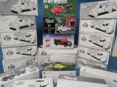 NINETEEN BOXED FIRST GEAR FIRE ENGINES AND FIRE RELATED VEHICLES, 1:34 and 1:30 scale