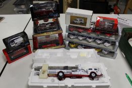 ELEVEN BOXED EMERGENCY SERVICE VEHICLES, to include Code 3 1:32 scale Norfolk LaFrance 700 series
