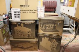 FIVE BOXED CODE 3 COLLECTIBLES FIRE HOUSES, Chicago, New York x 2 etc.