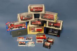 THIRTEEN BOXED FIRE ENGINES, mixed makes to include SSM, Siku, Eligor, Whitebox, Oxford, Mixed