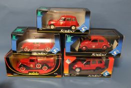 FIVE BOXED 1:18 SCALE EMERGENCY SERVICE VEHICLES, to include 3 x Solido (Renault / VW etc.),