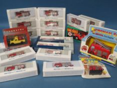 FOURTEEN BOXED RIETZEAUTOMODELLE FIRE ENGINES, boxed Corgi Vanguard Land rover, carded and boxed