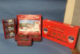 SIX BOXED 1:50 SCALE FIRE ENGINE MODELS, boxed Herpa Fire Brigade starter set together with a