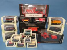 A BOXED MINICHAMP 1:43 SCALE MAGIRUS DEUTZ MERKER FIRE ENGINE, two smaller boxed Minichamp Emergency