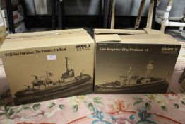 A PAIR OF BOXED CODE 3 COLLECTIBLES 1:136 SCALE LIMITED EDITION FIRE BOATS, Los Angeles and San