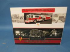 TWO BOXED 1:50 SCALE FIRE ENGINES, Seagrave tractor drawn aerial and New London Fire Department