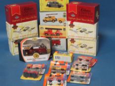 TWELVE BOXED MATCHBOX VEHICLES - MAINLY FIRE ENGINES, plus seven carded Matchbox fire engines