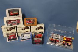 FOURTEEN BOXED VEHICLES - MAINLY FIRE ENGINES, to include Diamond Plate Series Seagrove Pumper, 6