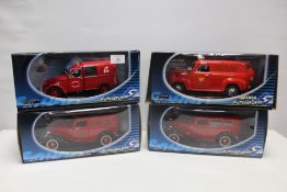 FOUR SOLIDO PRESTIGE RANGE METAL DIE CAST MODEL FIRE DEPARTMENT VEHICLES