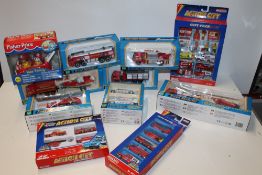 ELEVEN PLASTIC AND DIE CAST EMERGENCY SERVICES VEHICLES / SETS, by Autocraft, Road Monster (7), Real