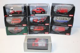 TEN BOXED SCHUCO EMERGENCY SERVICES VEHICLES, mixed 1:43 and 1:32 scale, some limited edition