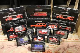 BOXED 1:18 SCALE MINICHAMPS VW 1600l VARIANT 1972, five boxed 1:43 scale Minichamps fire engines