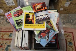 A BOX CONTAINING APPROXIMATELY FORTY FIRE ENGINE HERITAGE / HISTORY BOOKS, mainly paperbacks with