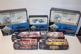 FOUR BOXED CORGI CLASSICS FIRE ENGINES, 51802, 54710, 54506, 54801, together with two boxed Corgi
