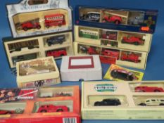 SEVEN BOXED LLEDO TYPE MULTI VEHICLE GIFT SETS OF 3/2 VEHICLES - MAINLY FIRE ENGINES, some