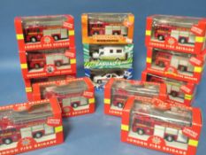 TEN BOXED LIMITED EDITION FIRE ENGINES, together with three TV related emergency vehicles 'The