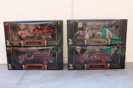 FOUR ROAD SIGNATURE SERIES 1920s, 1930s MODEL FIRE ENGINES, 1:24 scale die cast models (4)