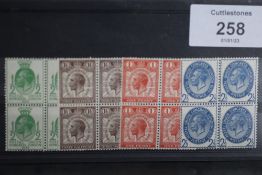 1929 PUC SET OF LOW VALUES, in UN/M, block of 4