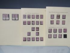 S.G. 170/4 1d LILAC, including 4 mint (2 with controls - one is 14 dot), and 28 FU