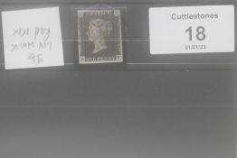 S.G. 1 1840 1d BLACK, 1b watermark inverted