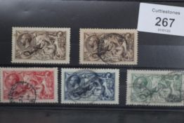 S.G. 399 / 403 WATERLOW SEAHORSE SET TO £1, inc. 2/6, (both) FU