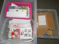 F.D.C.'s IN TWO PLASTIC CRATES, largely unchecked