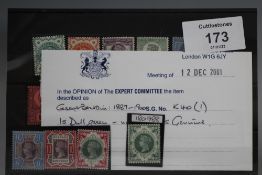 S.G. 197 - 214 1887 JUBILEE SET, appears UN/M, the 1/= green with certificate