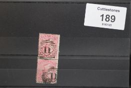 S.G. 66 Wi 1856 4d, watermark inverted, a vertical pair