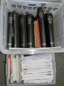 AN ACCUMULATION IN TWO PLASTIC CRATES FDC's AND PACKS, plus a worldwide collection in 6 albums,