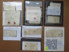 RANGE (15) PRE-STAMP ENTIRES, including Penny Post, instructional, 'FREE', mileage marks etc.