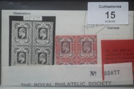 S.G. 255 1906 10d SLATE PURPLE AND CARMINE, an unmounted block of four Ex Lady Mary Bury Collection,